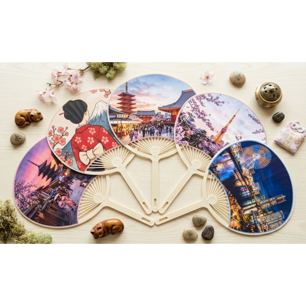 Souvenir Kipas Kerang Tema Jepang | Kipas tema jepang oleh oleh souvenir merchandise jepang