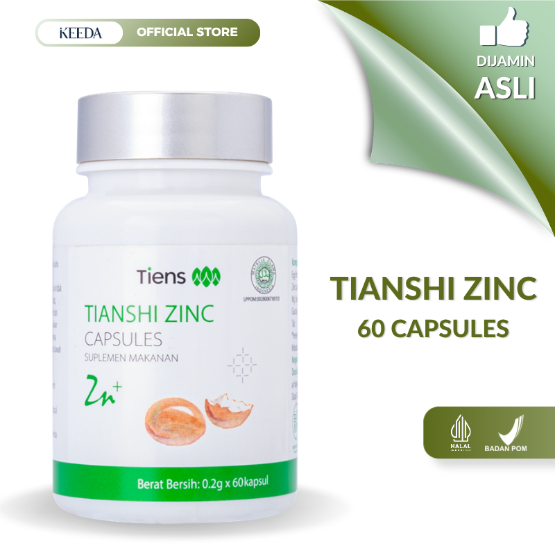 Tiens Tianshi Zinc Capsules untuk Anak dan Dewasa - Suplemen Herbal Penambah Nafsu Makan Kemasan Ece