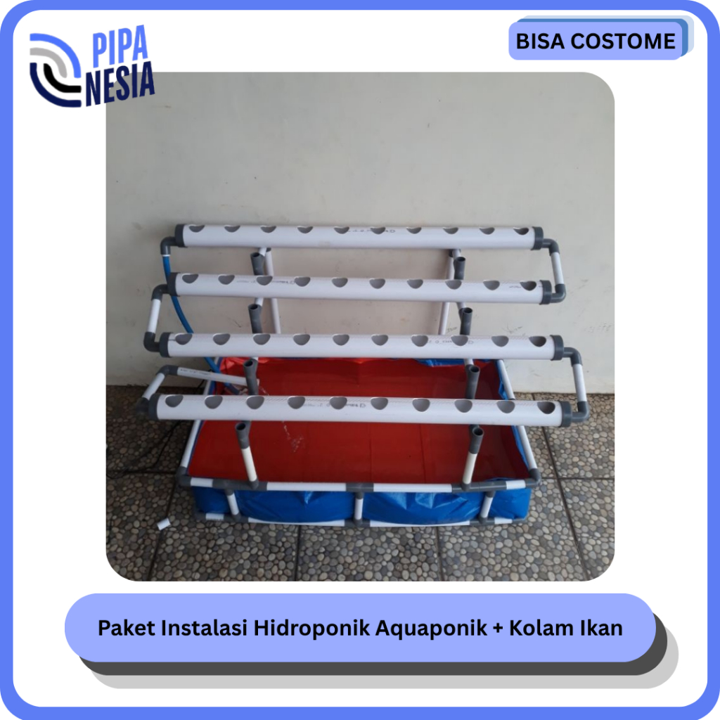Paket Instalasi Hidroponik Aquaponik + Kolam Ikan