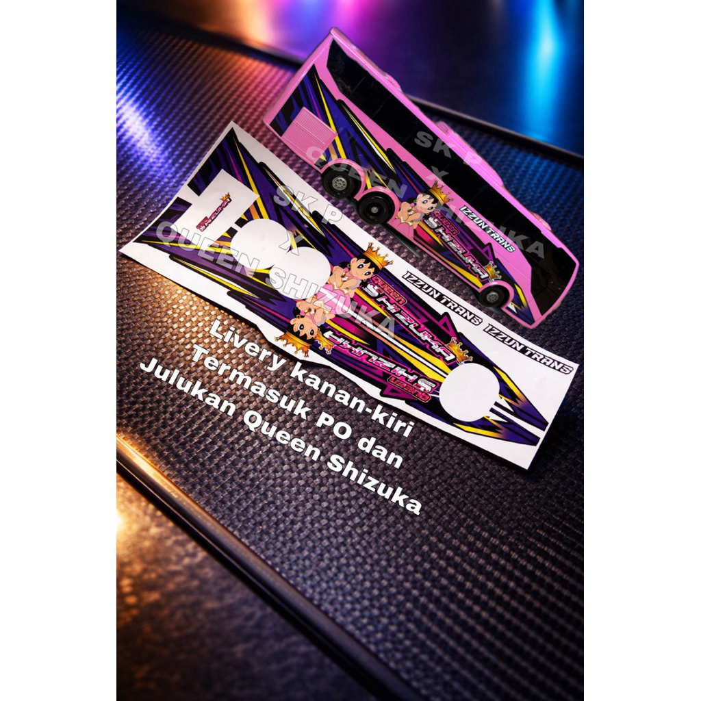 Livery miniatur bus RKC tronton motif queen shizuka