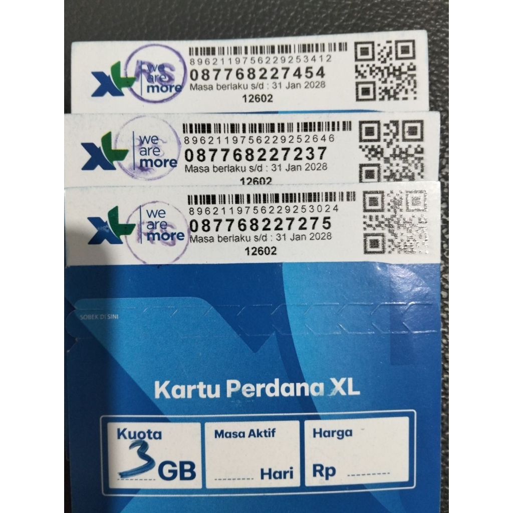 Kartu Perdana XL 3GB SEGEL – Belum Registrasi | Murah 25RB