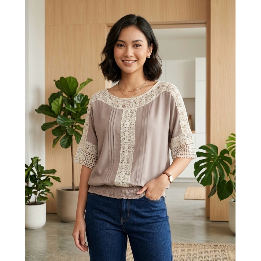 PRELOVED Atasan Blouse Wanita Coklat Cavalier