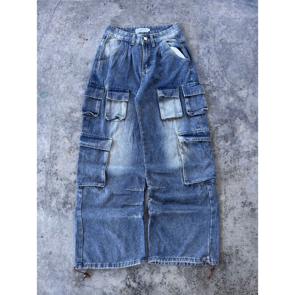 Cargo MultiPocket Blue Jeans