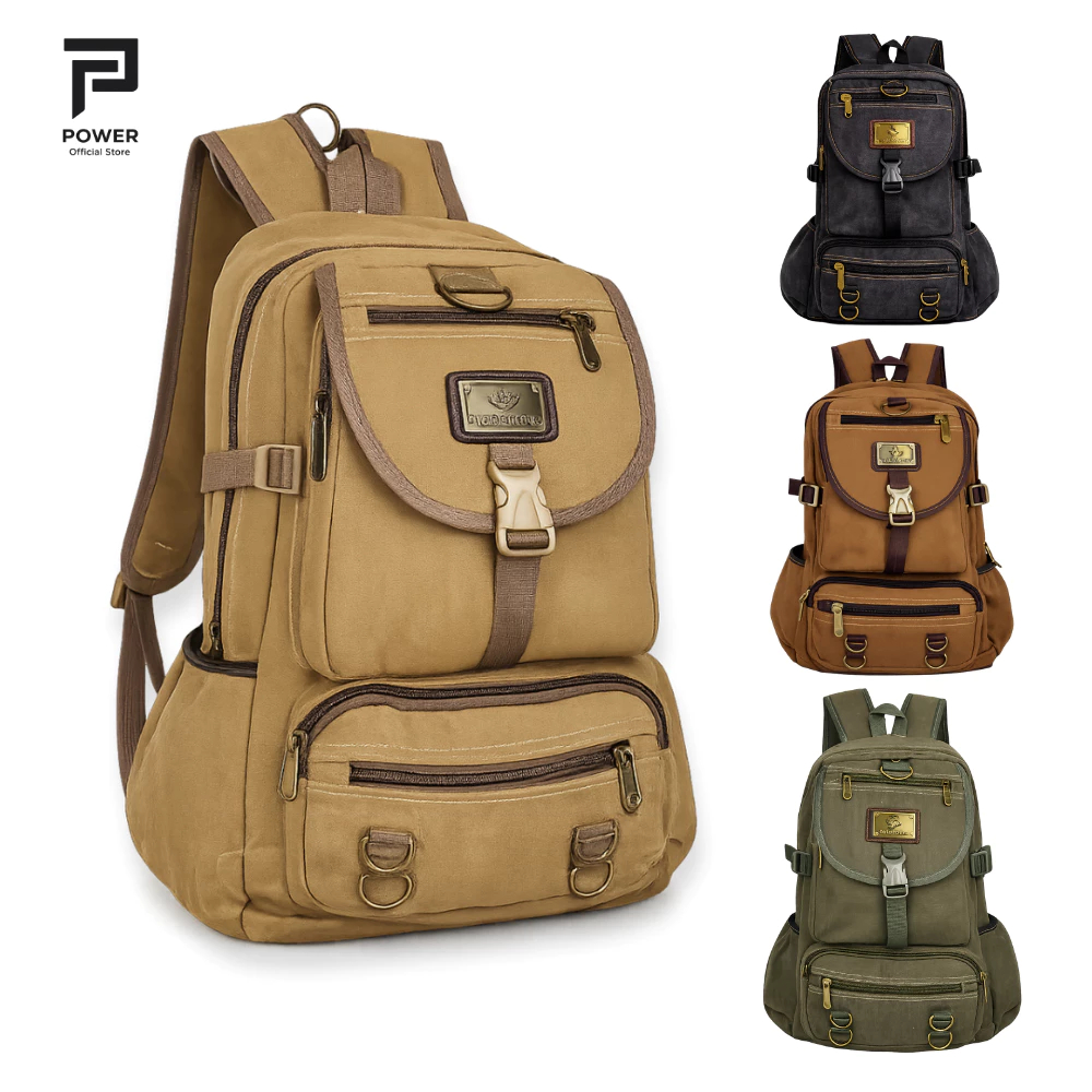Polo Power Tas Pria Ransel Canvas Import Tas Punggung Casul Pria Tas Kanvas Polo Ori POWER OFFICIAL
