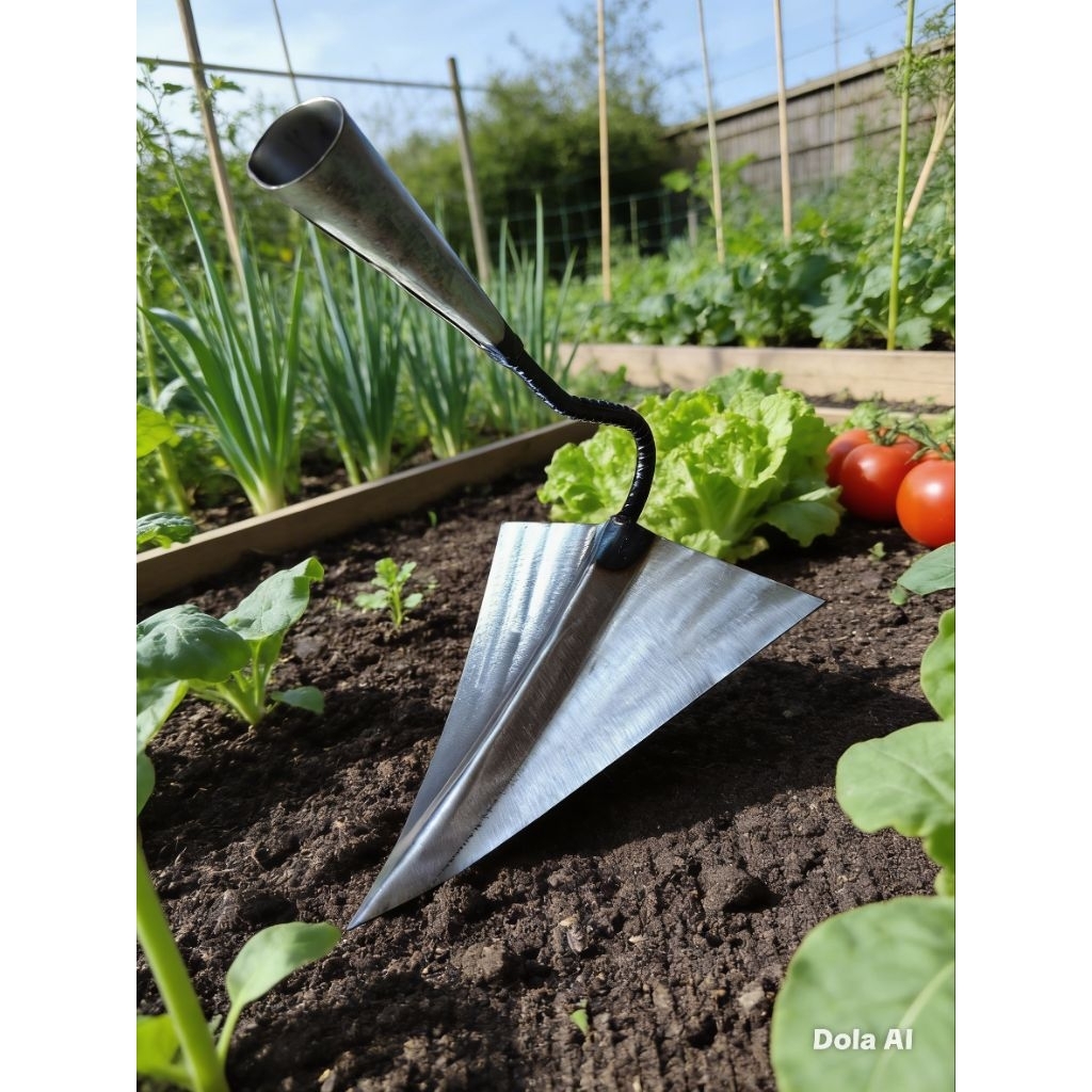 Cangkul Tip Besar Baja Mangan Cangkul Anti Lengket Tanah Sawah Cangkul Segitiga