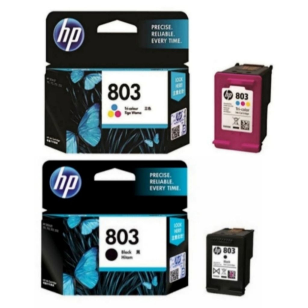 TINTA CARTRIDGE HP 803 BLACK & COLOR ORIGINAL FOR Printer : HP DeskJet 1110 HP DeskJet 1115 HP DeskJ