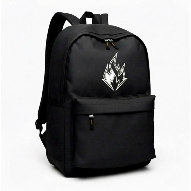 Tas Ransel Pria Backpack Distro White Flame - Tas Sekolah SMP SMA Kuliah Kerja Cowok Keren Murah Ter