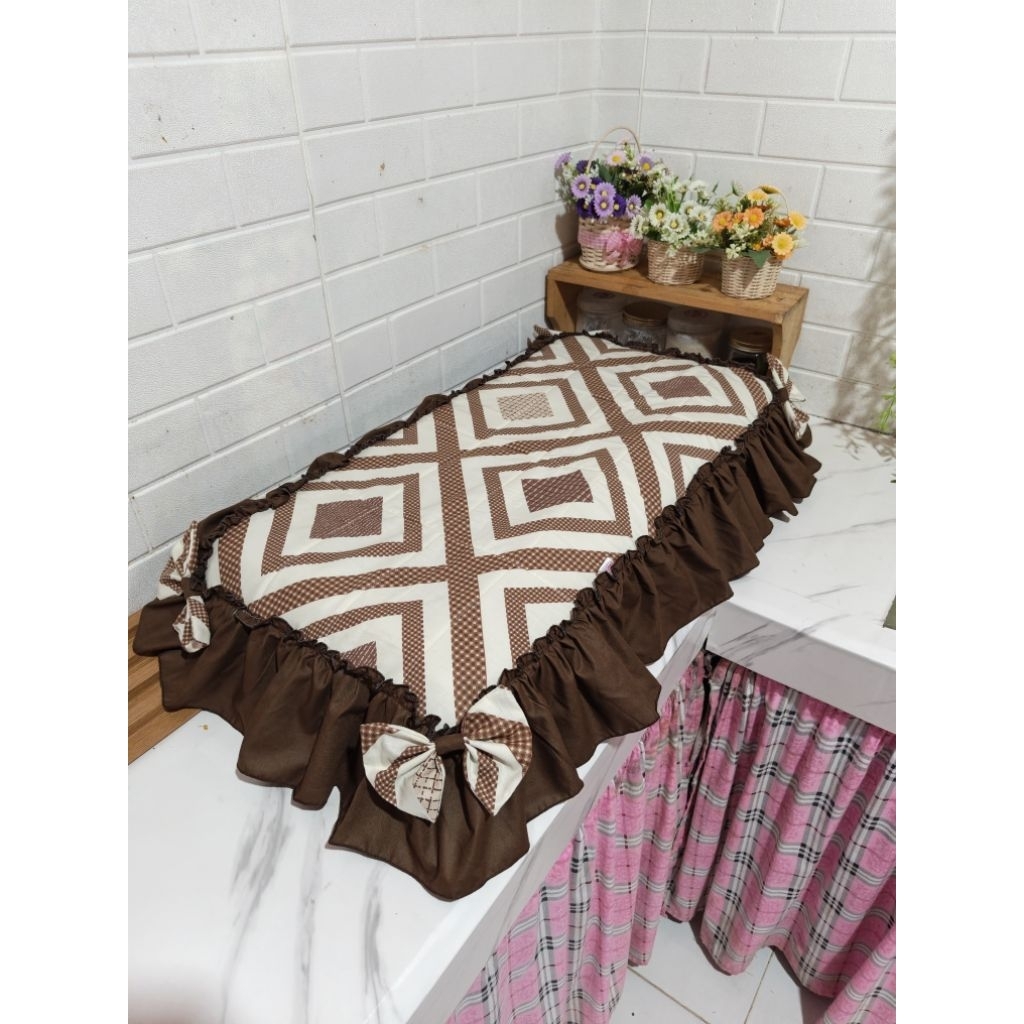 tutup kompor full 2 tungku, tutup kompor 2 tungku, tutup kompor cantik, tutup kompor pink