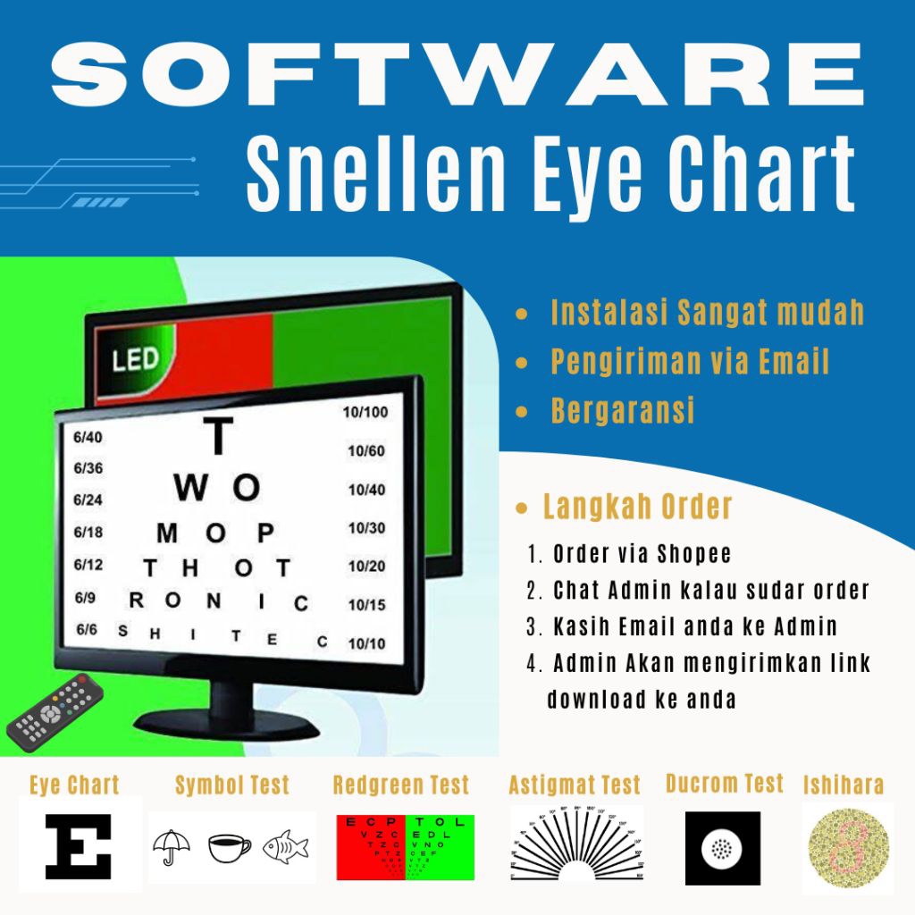 [Terlaris] Snellen chart alat tes periksa mata minus untuk tv digital