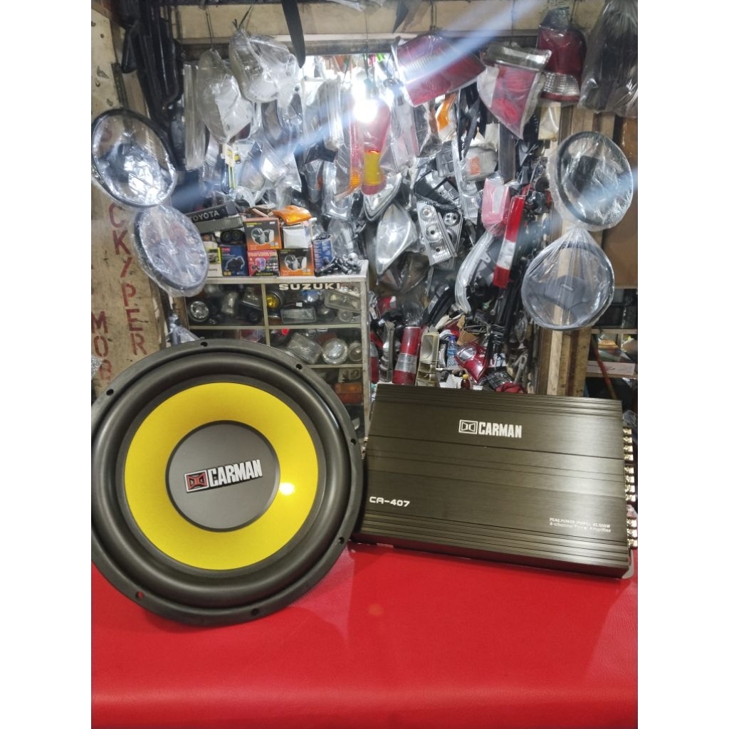 Power CARMAN seri CA-407 & Subwoofer CARMAN seri CM-1278 Audio Mobil