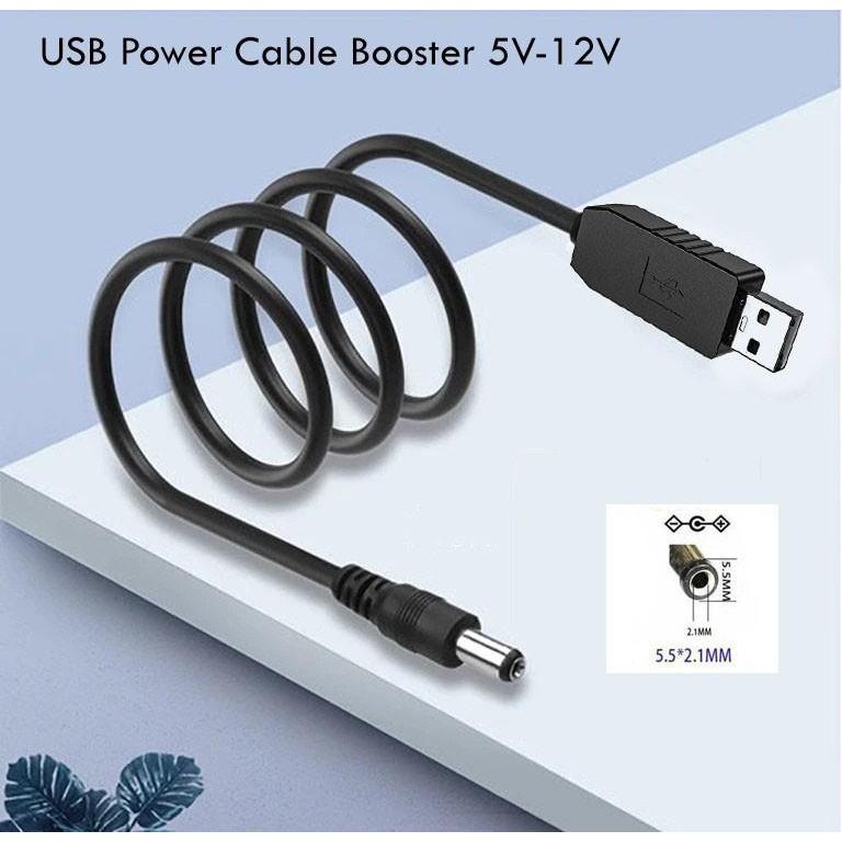 USB 5V to 12V Converter Power line Boost DC 12V Jack 5.5x2.1mm modem orbit