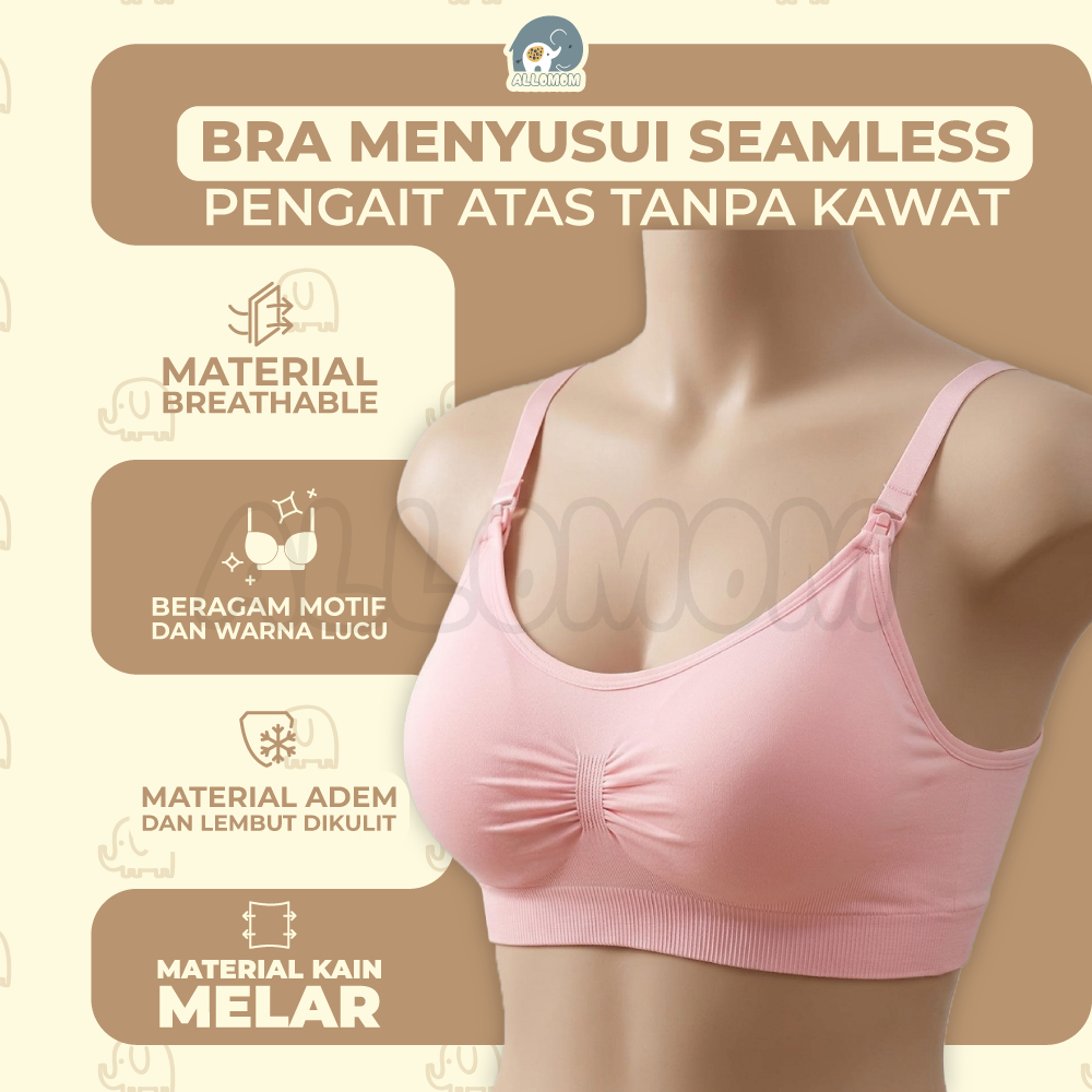Bra Menyusui Kancing Depan Pakaian Dalam Wanita Ibu Hamil Tanpa Kawat SEAMLESS Nursing Bra / Materni