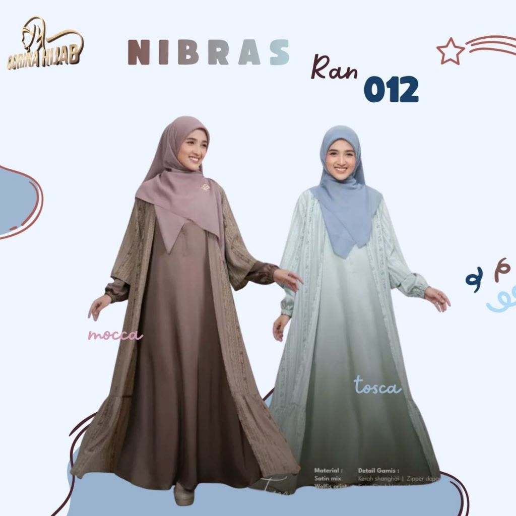 Gamis Nibras Ran 012/ Gamis Nibras Terbaru 2026/ Nibras Pride 2026/ Gamis Remaja/ Gamis Dewasa