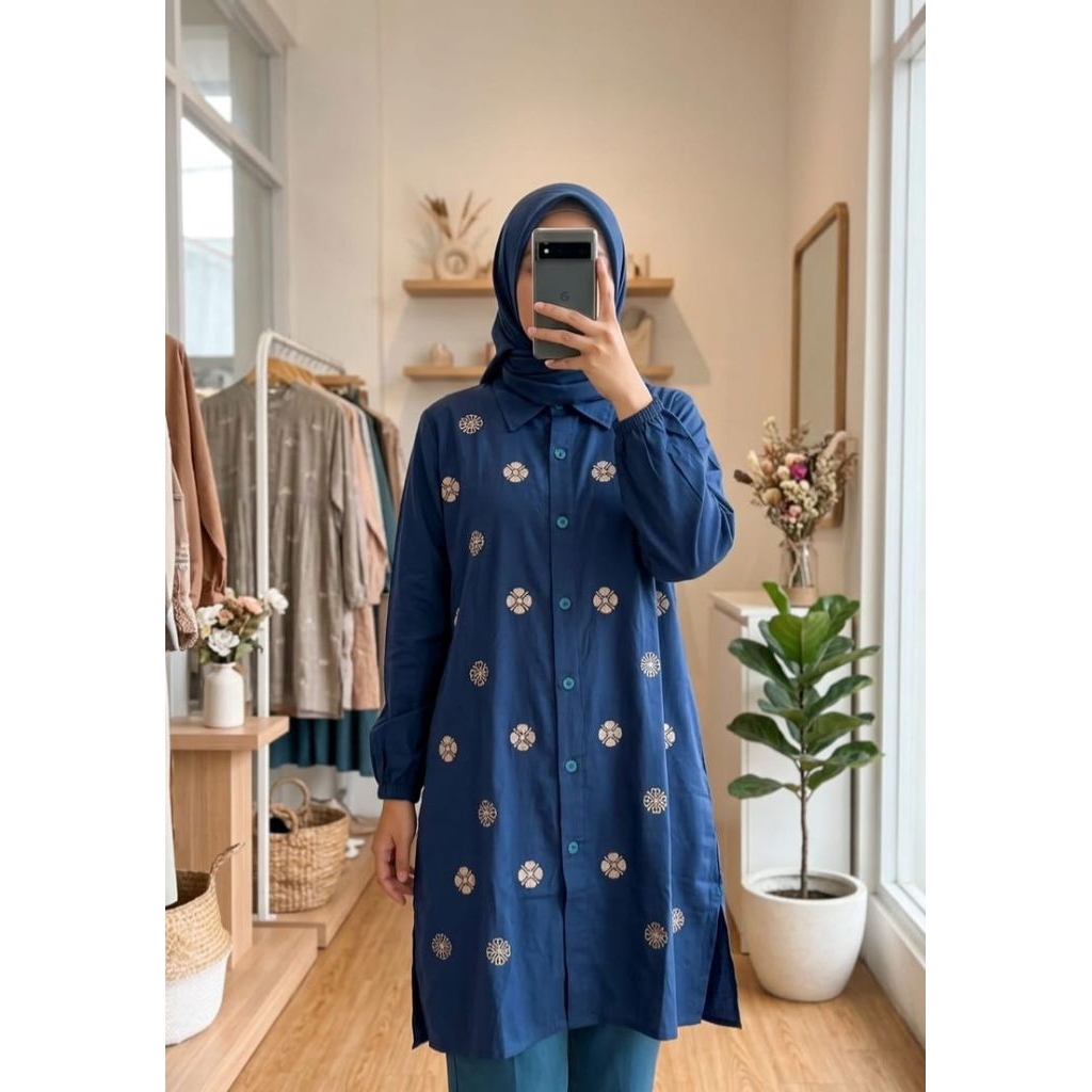 TUNIK IMPORT BORDIR BUNGA PREMIUM // TUNIK KEKINIAN