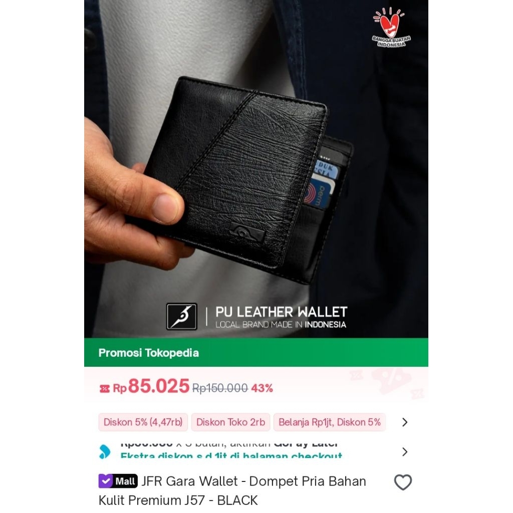 JFR Jennifer Wallet Dompet Pria Kulit 48 dan 57