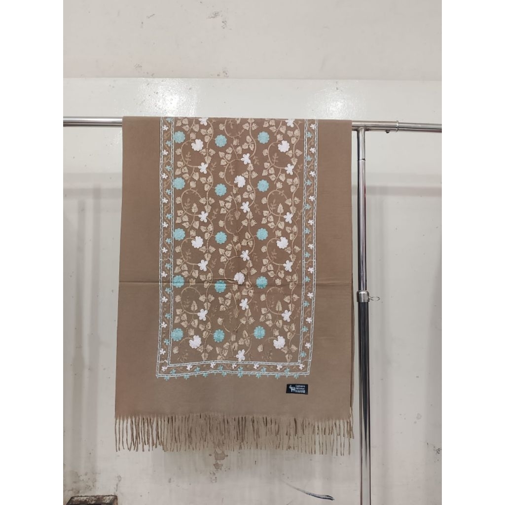 pashmina motif bordir bunga kecil // syal motif bordir bunga // selendang