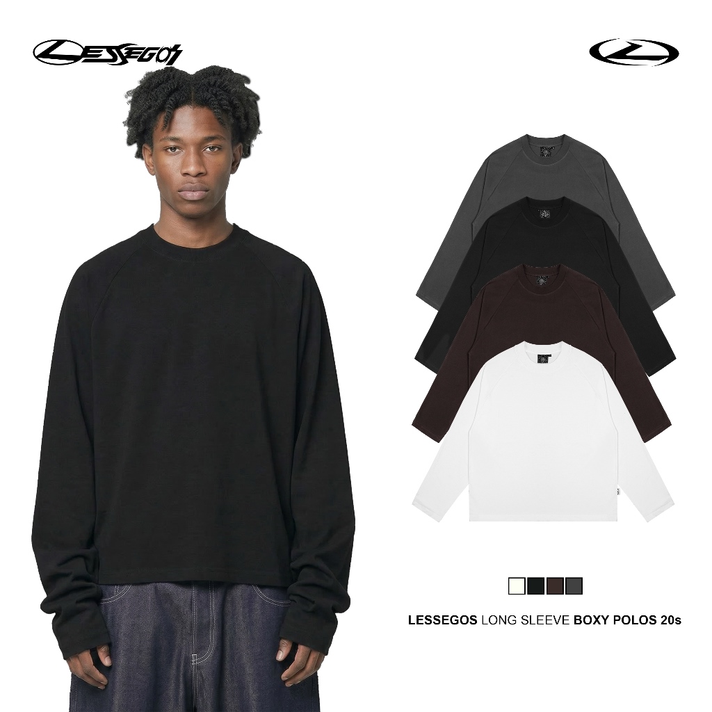 Lessegos Longsleeve Boxy 20s Blank Polos