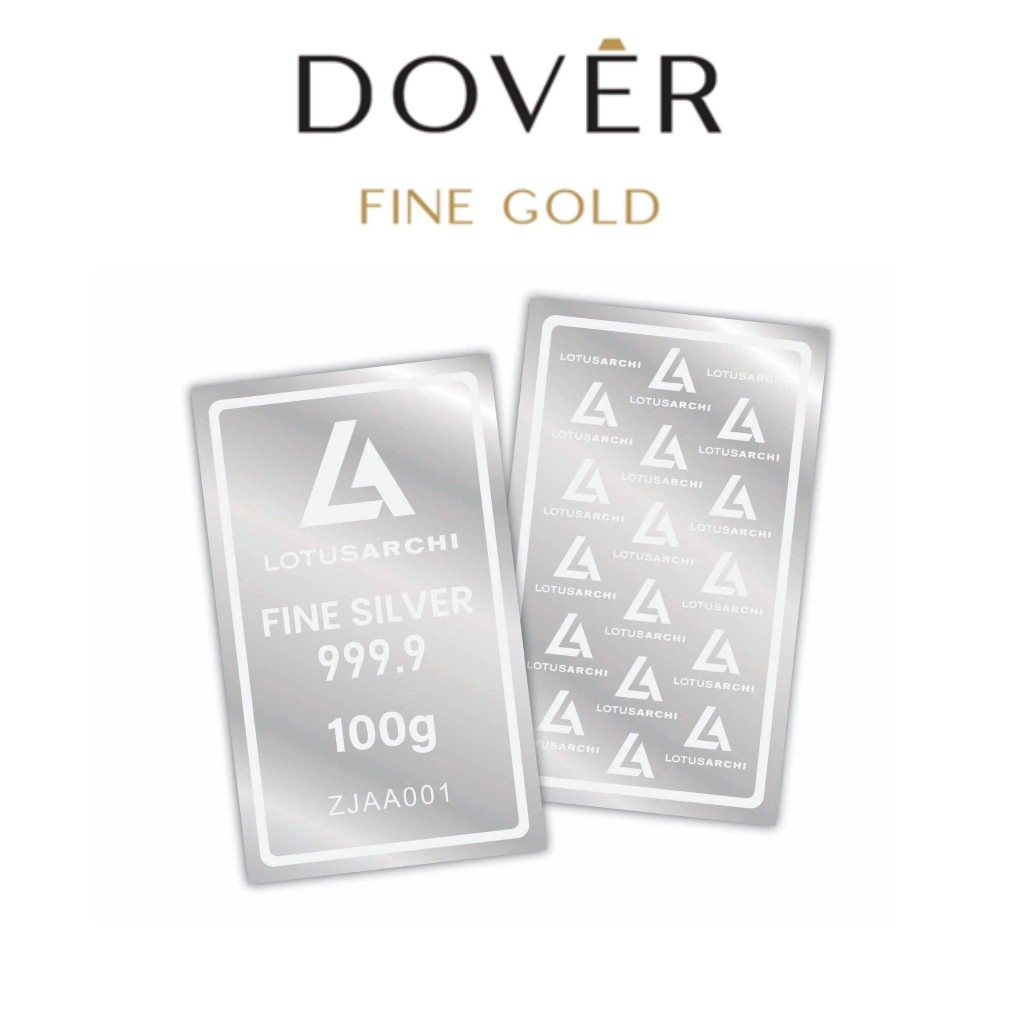 READY STOCK Perak Batangan Lotus Archi Silver Bar 99.99% 100  gr gram sertifikat