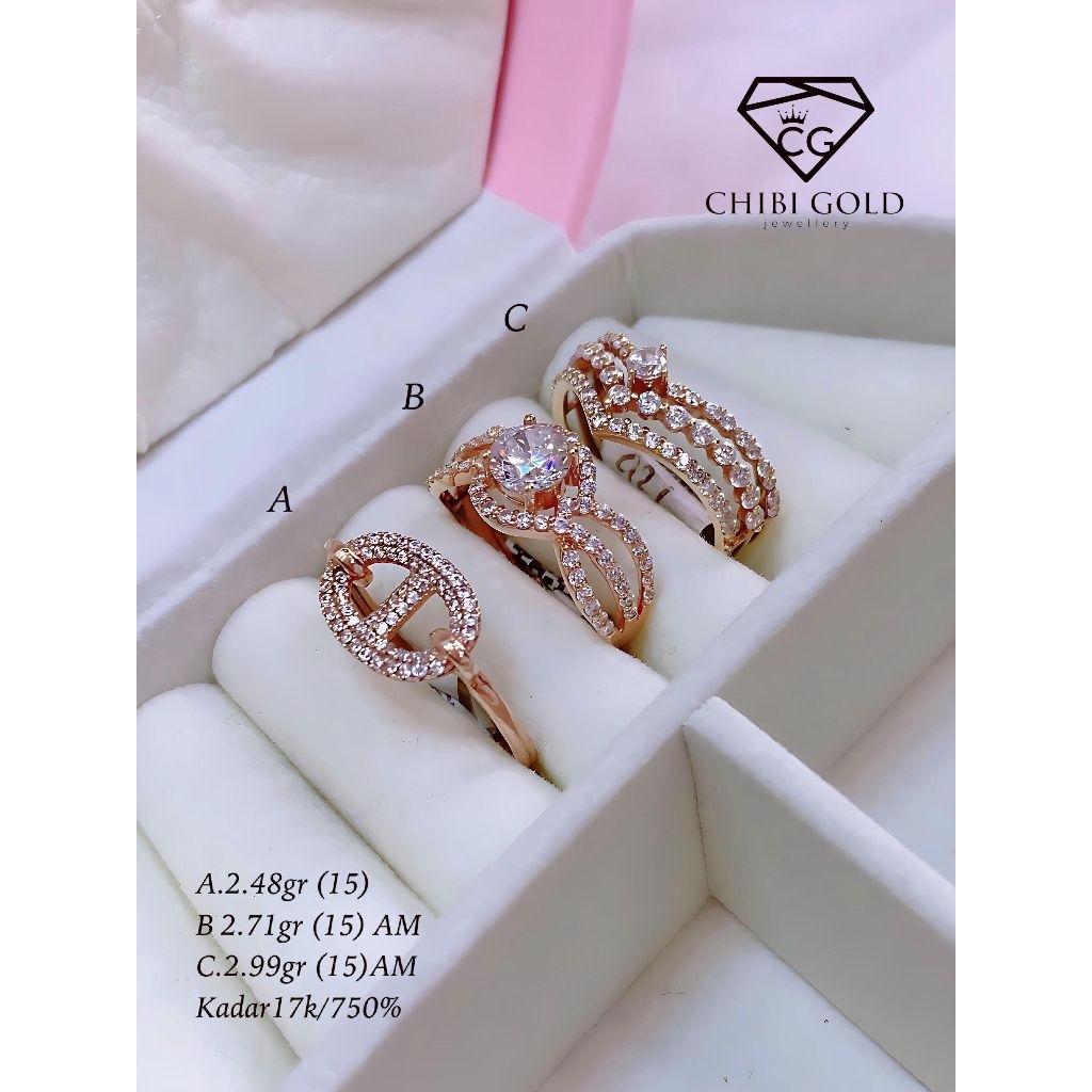 Chibi Gold - Cincin emas mata 750 kadar 17K - chibi gold