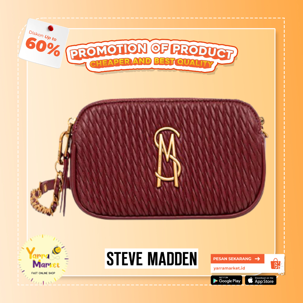 STEVE  MADDEN BDAISY CROSSC BAG RED Leather Bag / Women Bag's (ORIGINAL/BRANDED)