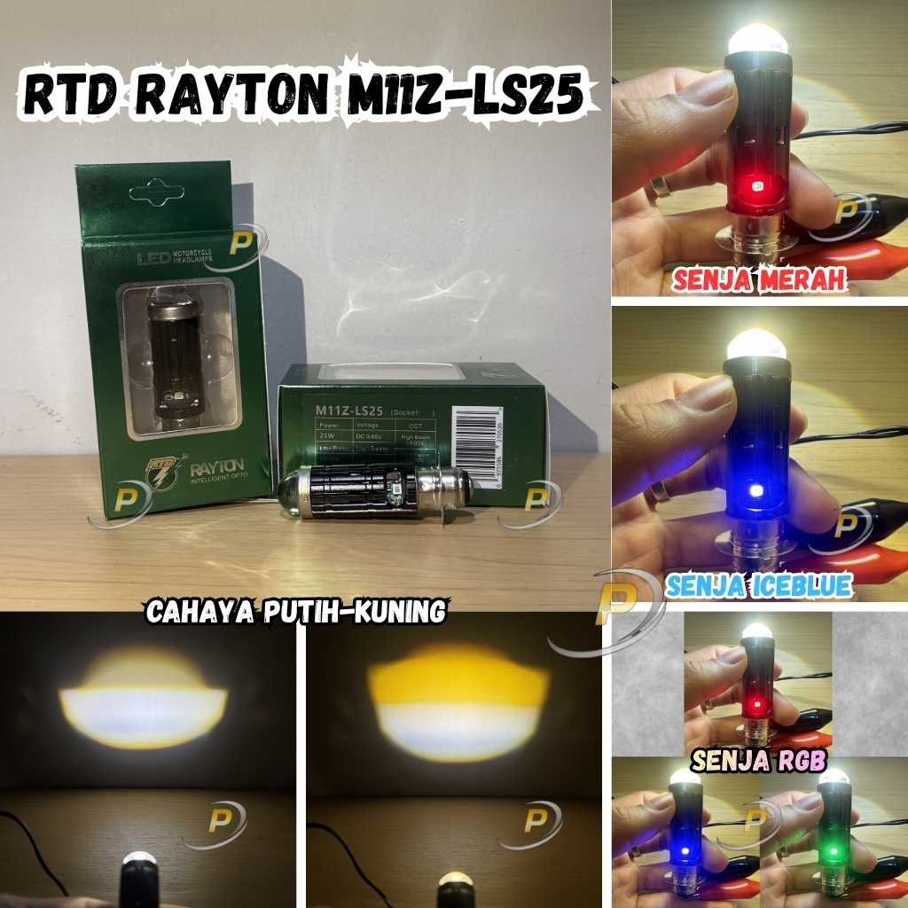 RTD M11Z & M11LS Lampu Utama H6 RTD Rayton plus senja RGB Jauh Dekat D3 Putih Kuning M11Z LS10 LS25