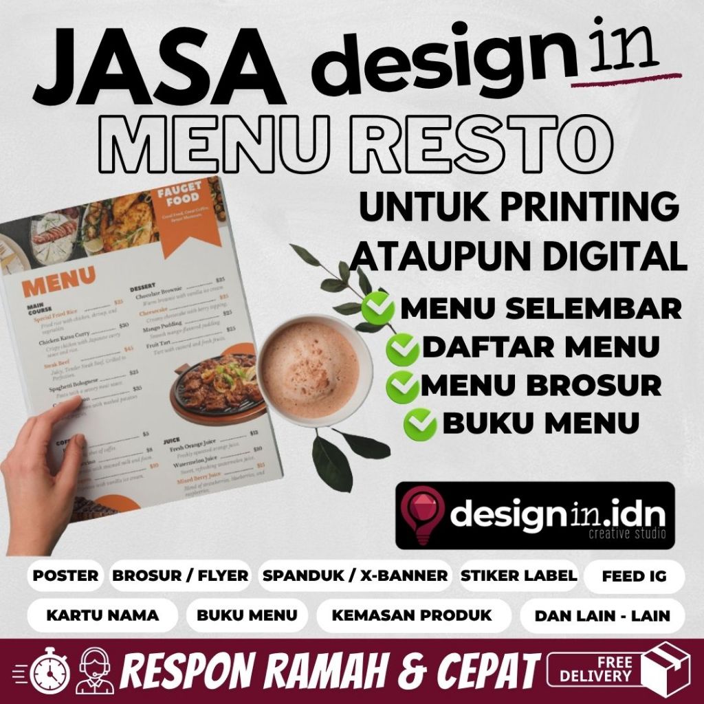 JASA DESIGN MENU MAKANAN, DAFTAR MENU, BUKU MENU, MENU DIGITAL RESTORANT. PROFFESIONAL, MURAH , CEPA