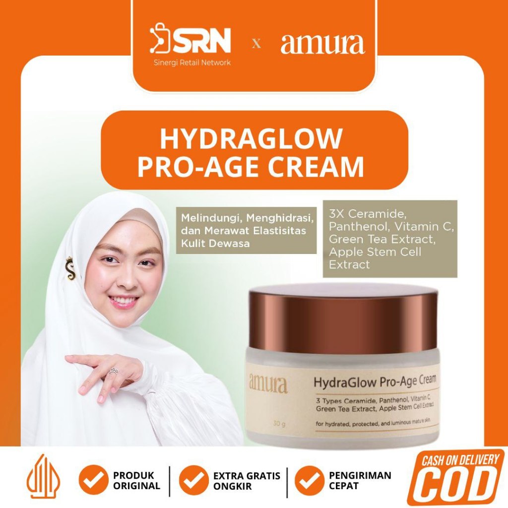 Amura HydraGlow Pro-Age Day Cream 30g | 3X Ceramide Memperkuat Skin Barrier Melembapkan Wajah