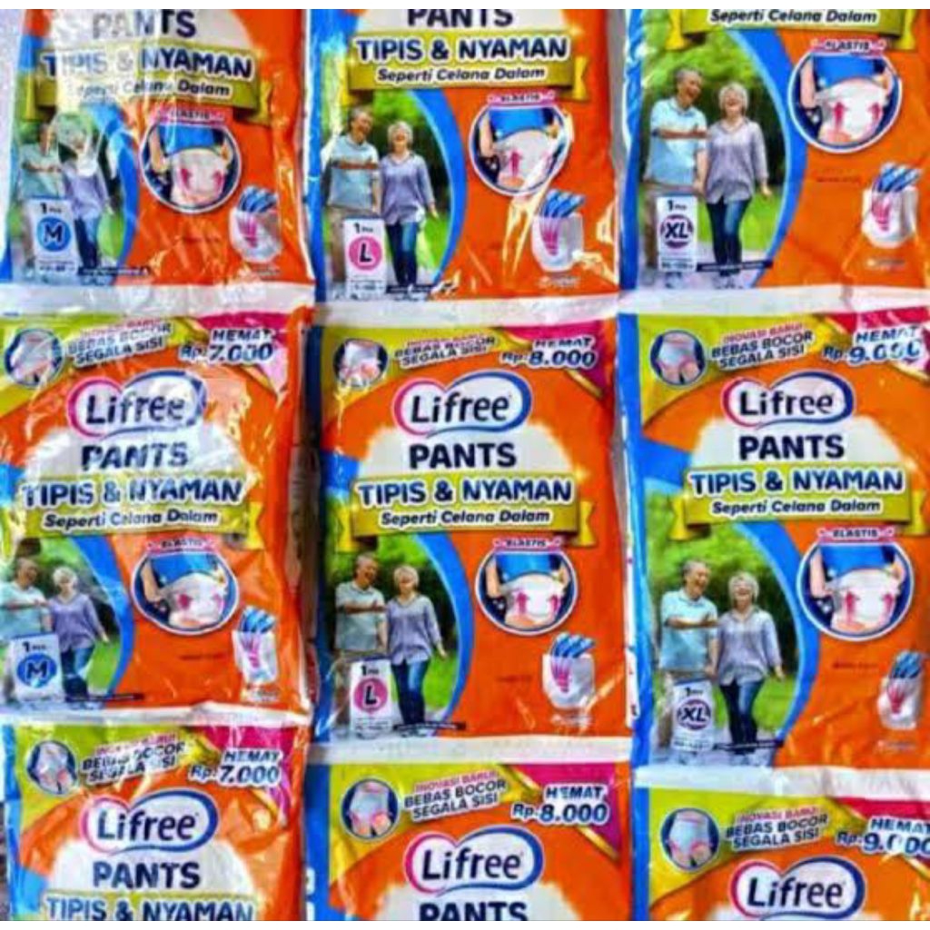 POPOK CELANA DEWASA LIFREE PANTS SACHET 1 PCS
