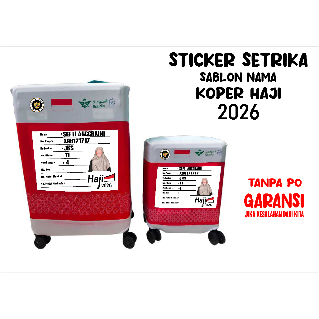 STICKER SETRIKA / SABLON NAMA KOPER HAJI/UMROH 2026