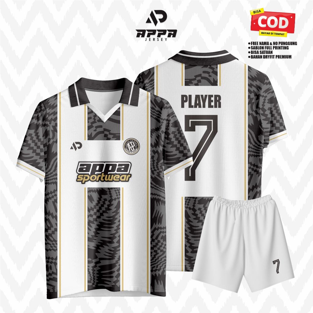 ersey Setelan Appa Sportwear "Black Gold Edition" - Desain Elegan & Premium Jersey Futsal Custom Ful