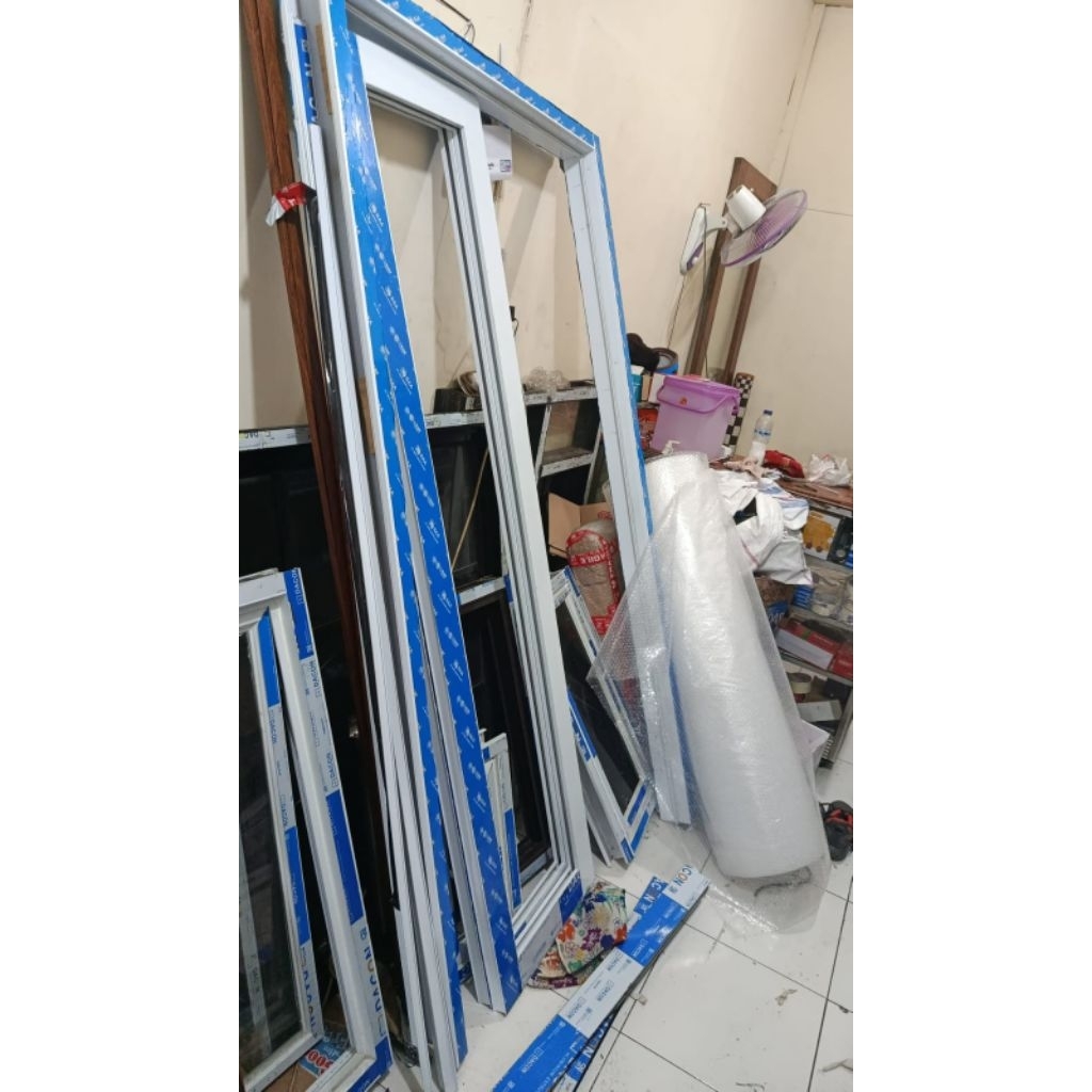 KUSEN PINTU Alumunium 3inch UK T200xL90 komplit tinggal pasang