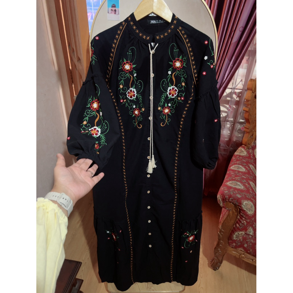 Gamis linen bordir
