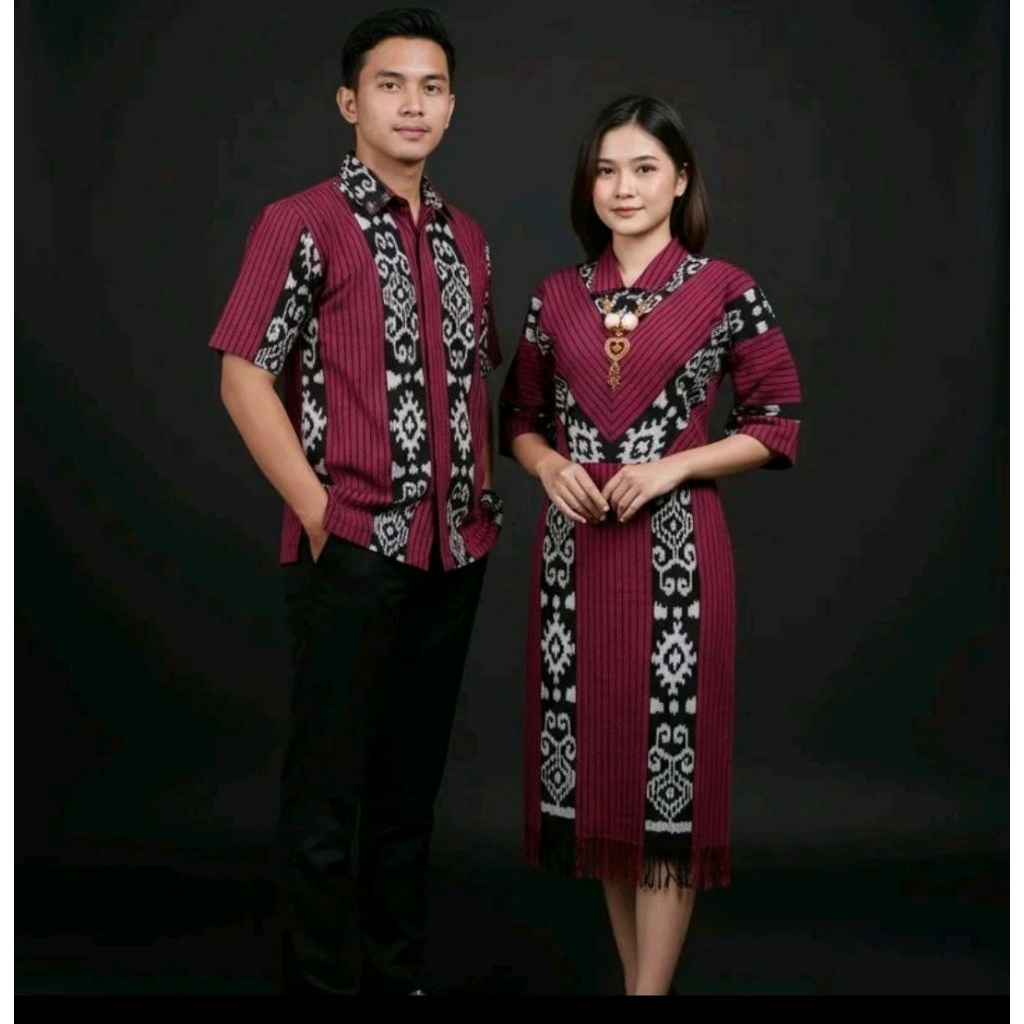 COUPLE TENUN DRESS MIDI TENUN baju tenun couple pasangan