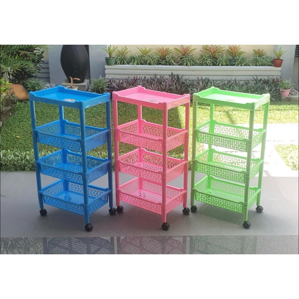 Rak Susun Roda/Rak Kosmetik/Rak Salon susun 4 skyeplas