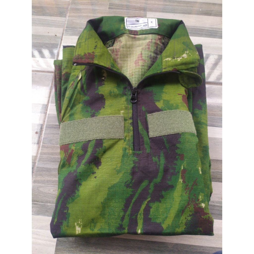 Baju pdl doreng satgas Habema TNI asli PT gajah