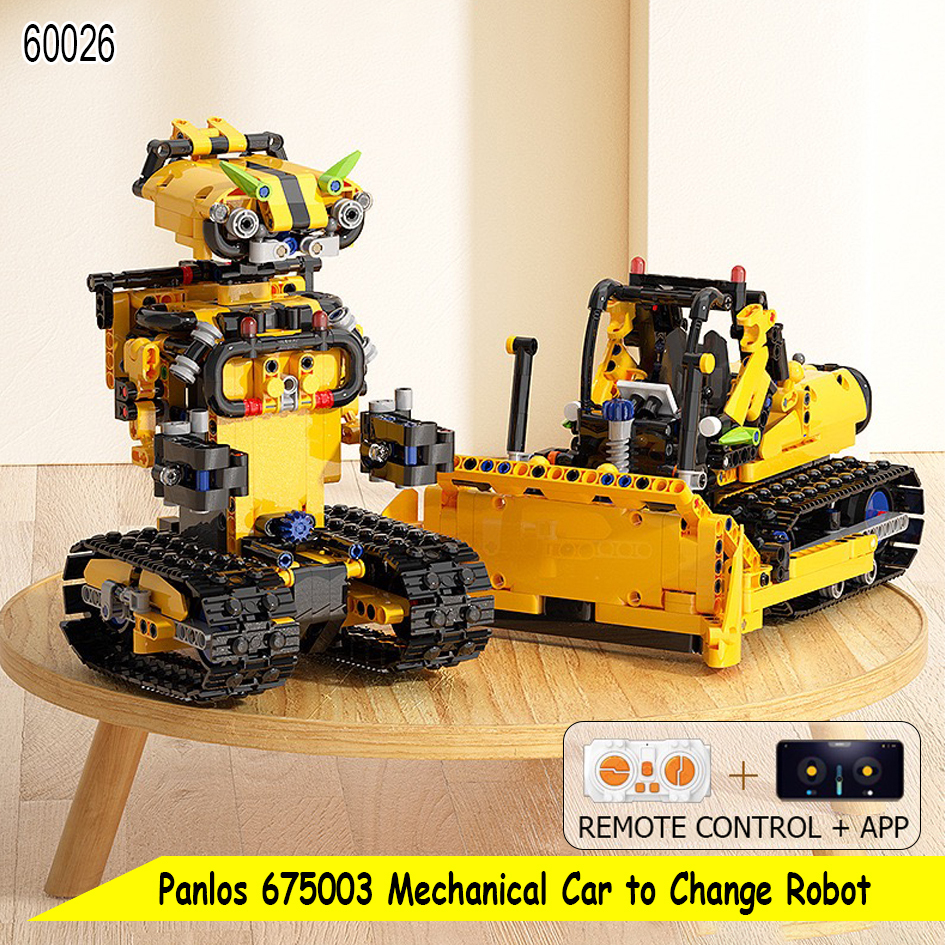 Panlos 675003 Remote Control Mechanical Car to Change Robot Block Brick Mainan Balok Blok Brick Mobi