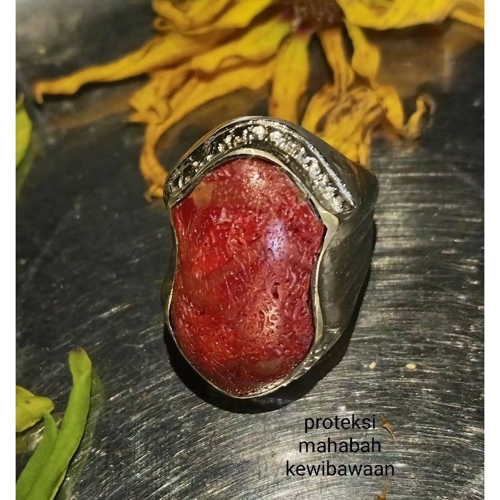 cincin terompah red marjan asli aktiv