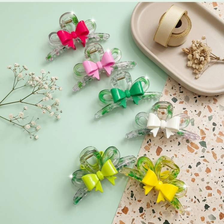 GROSIR 1 LUSIN JEPIT RAMBUT JEDAI PITA KOREA / JEDAI PITA TRANSPARAN MOTIF PITA / HAIR CLAW CLIP / J