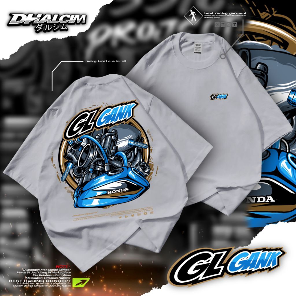 KAOS DISTRO GL GANK FUL COTTON 24S TEBAL, KAOS GL GANK, KAOS GL RACING, KAOS GL MODIFIKASI, KAOS GL 