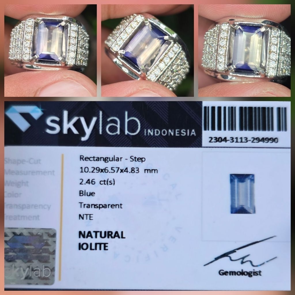 Batu Natural HQ Rare Iolite Memo 2.46 crt