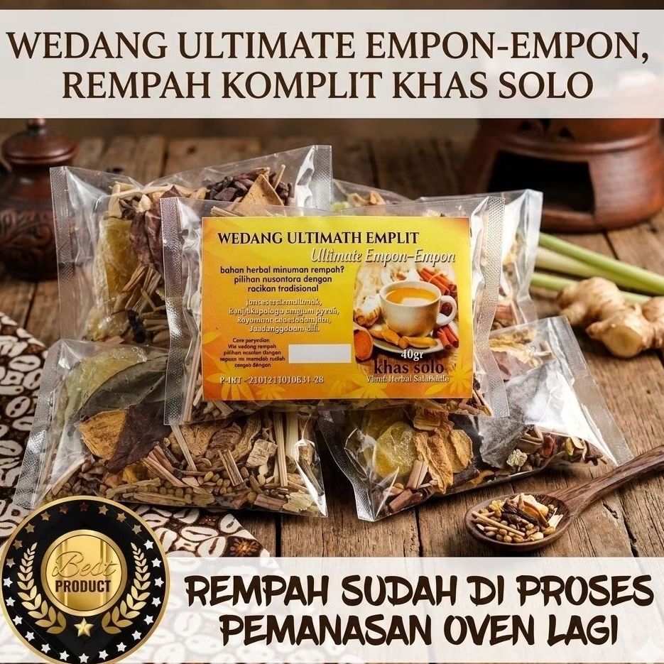 Wedang ULTIMATE EMPON2 Khas Solo Bahan Herbal Minuman Jamu Tradisional Rempah Paling Komplit 1Bks/pc