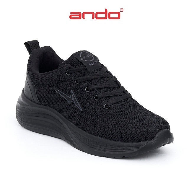 Ando Zinc Sepatu Sneakers Sekolah 39-43 Pria Hitam Polos