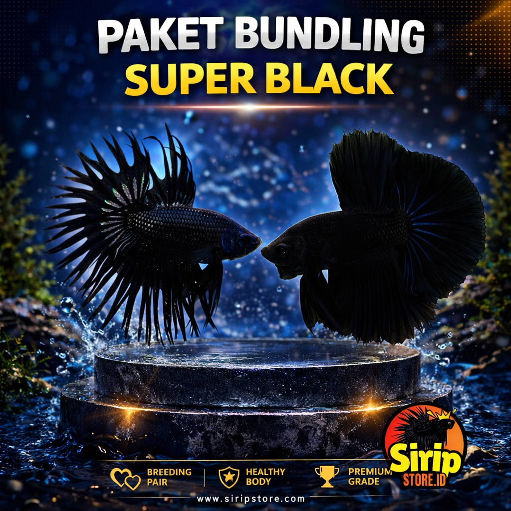 Paket Bundling Super Black Cupang | Isi 2 Cupang Hitam Premium