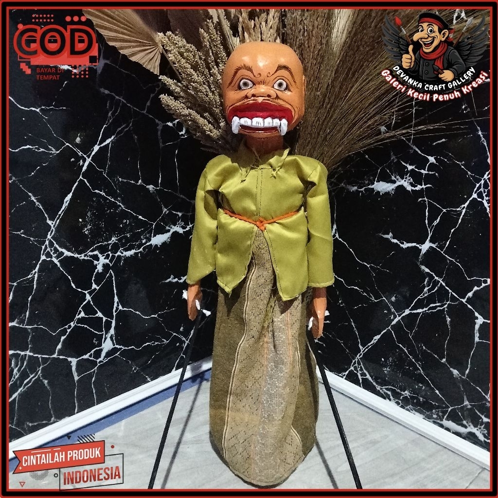 Wayang Golek Buta Botak (Acung) Handmade – Karakter Unik Khas Sunda, Ekspresif & Berkarakter
