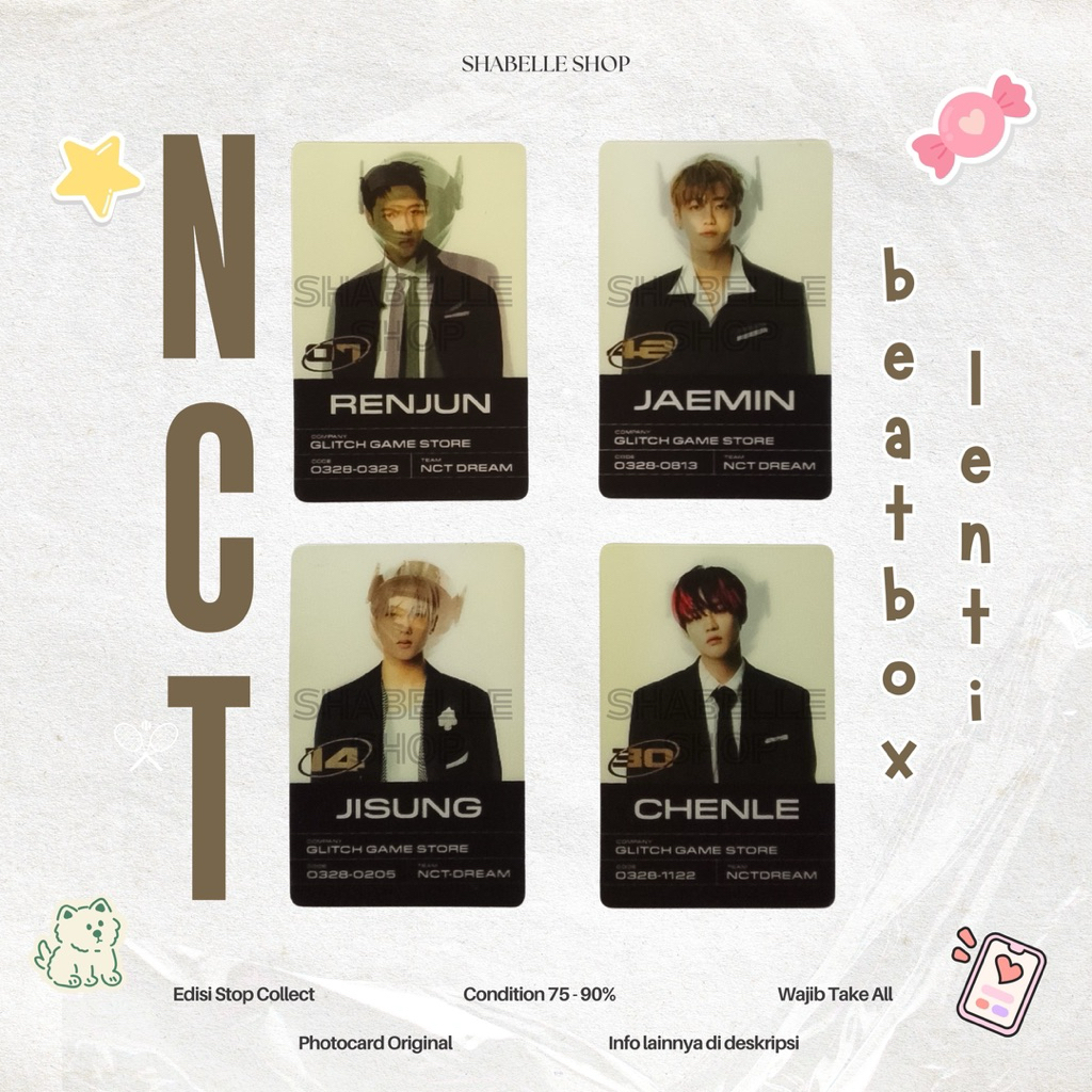 [TAKE ALL] PHOTOCARD NCT DREAM PC OFFICIAL SCRATCH LENTI GLITCH MODE | RENJUN JAEMIN JISUNG CHENLE