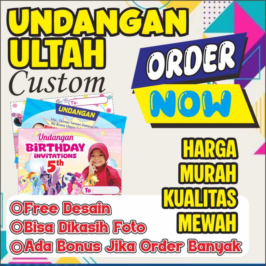 Undangan Custom Ulang Tahun Anak | Undangan Ulang Tahun | Custom Undangan