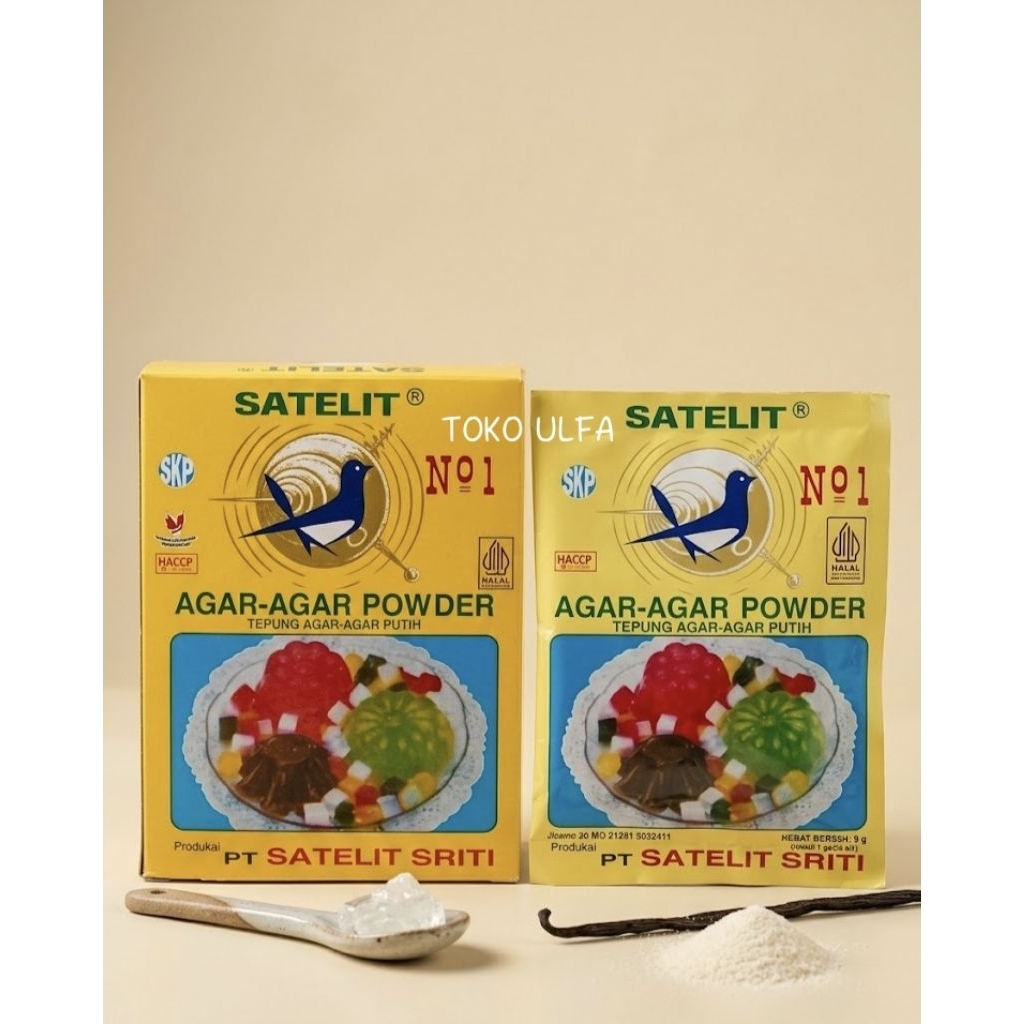 SATELIT Agar-Agar Powder / Satelit Tepung Agar-Agar Putih @9g
