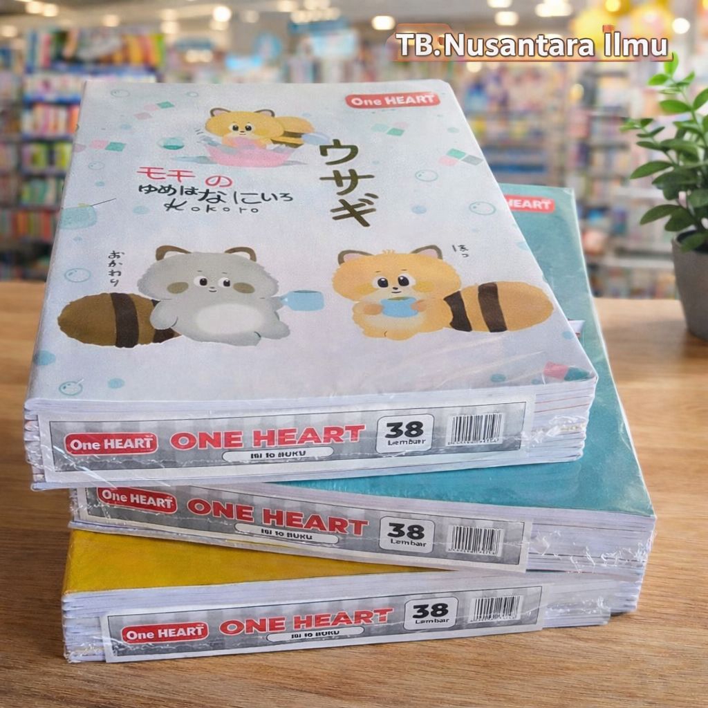 {1 Pack isi 10 Pcs} Buku Tulis One Heart 38 Lembar / Buku One Heart 38 Lembar By Paperone