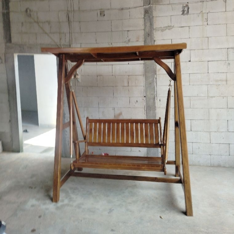 Ayunan Bandulan Gantung Kayu Jati 2 Seater