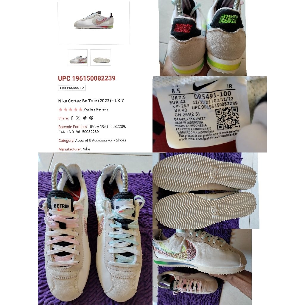 Sepatu Preloved Second Original Nike Cortez Be True Size 42